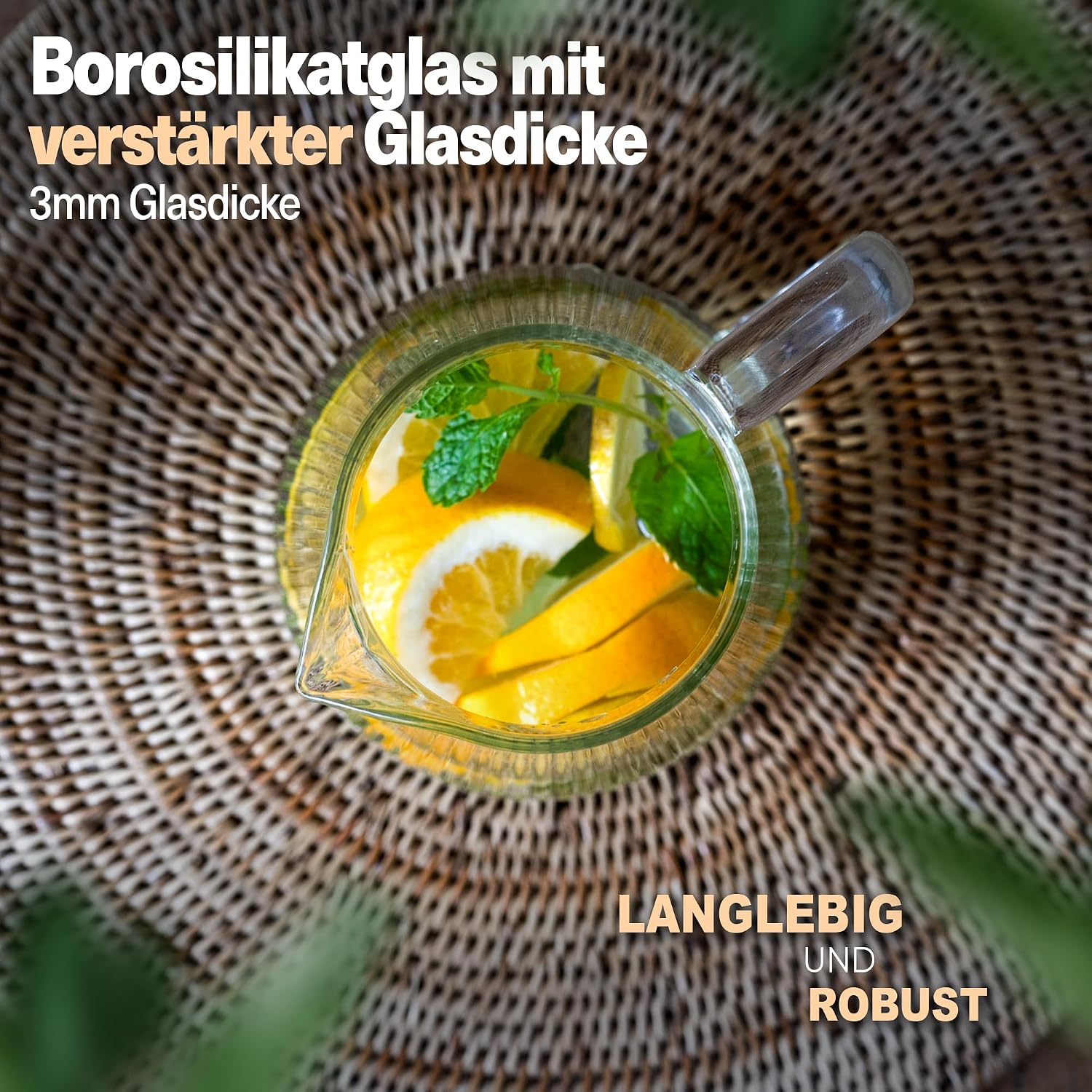 Detalle 2 de CLIDOR Wasserkaraffe 1,5 L Glaskaraffe