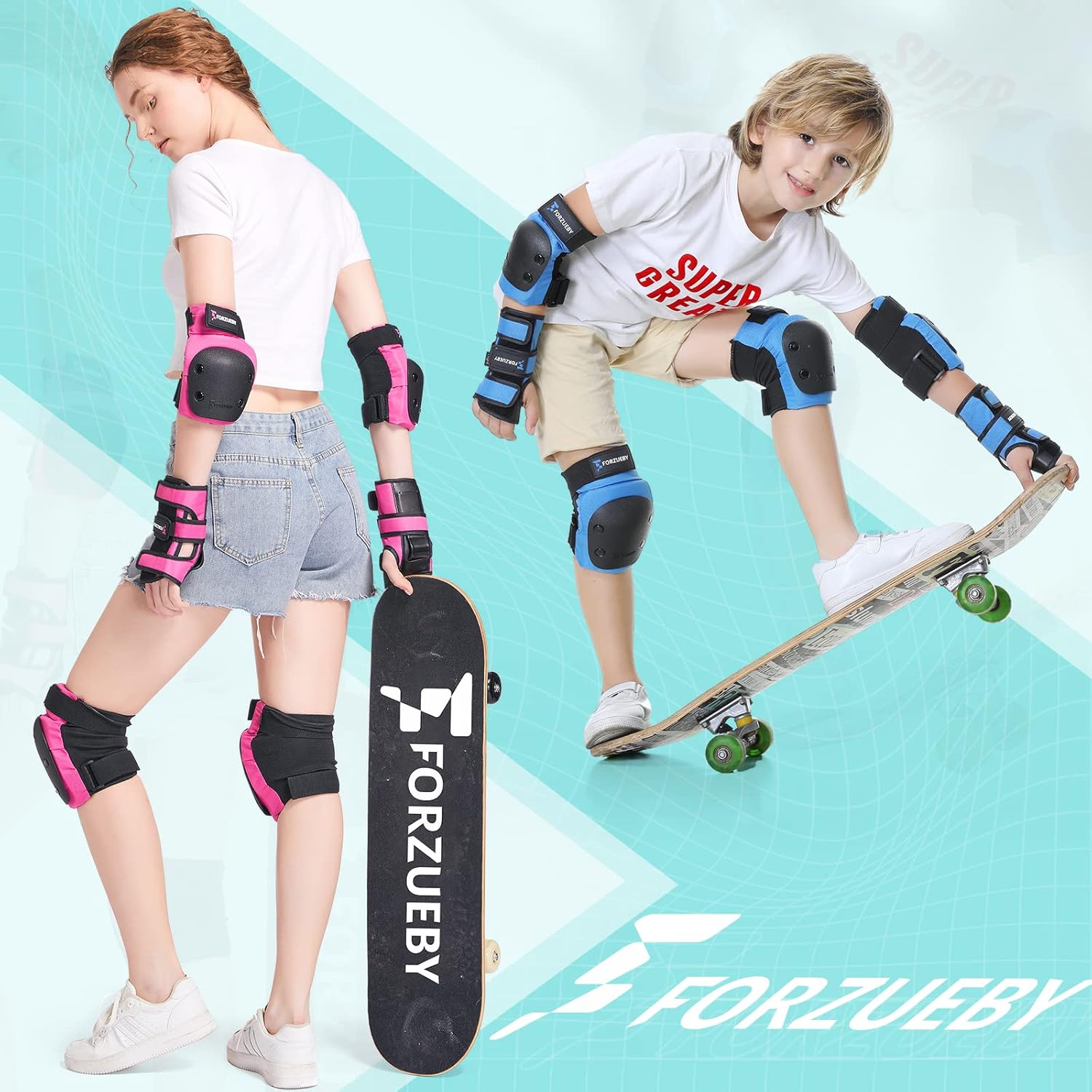 Thumbnail 5 de Forzueby 6-in-1 Knee, Elbow, and Wrist Guard Protective Gear Set