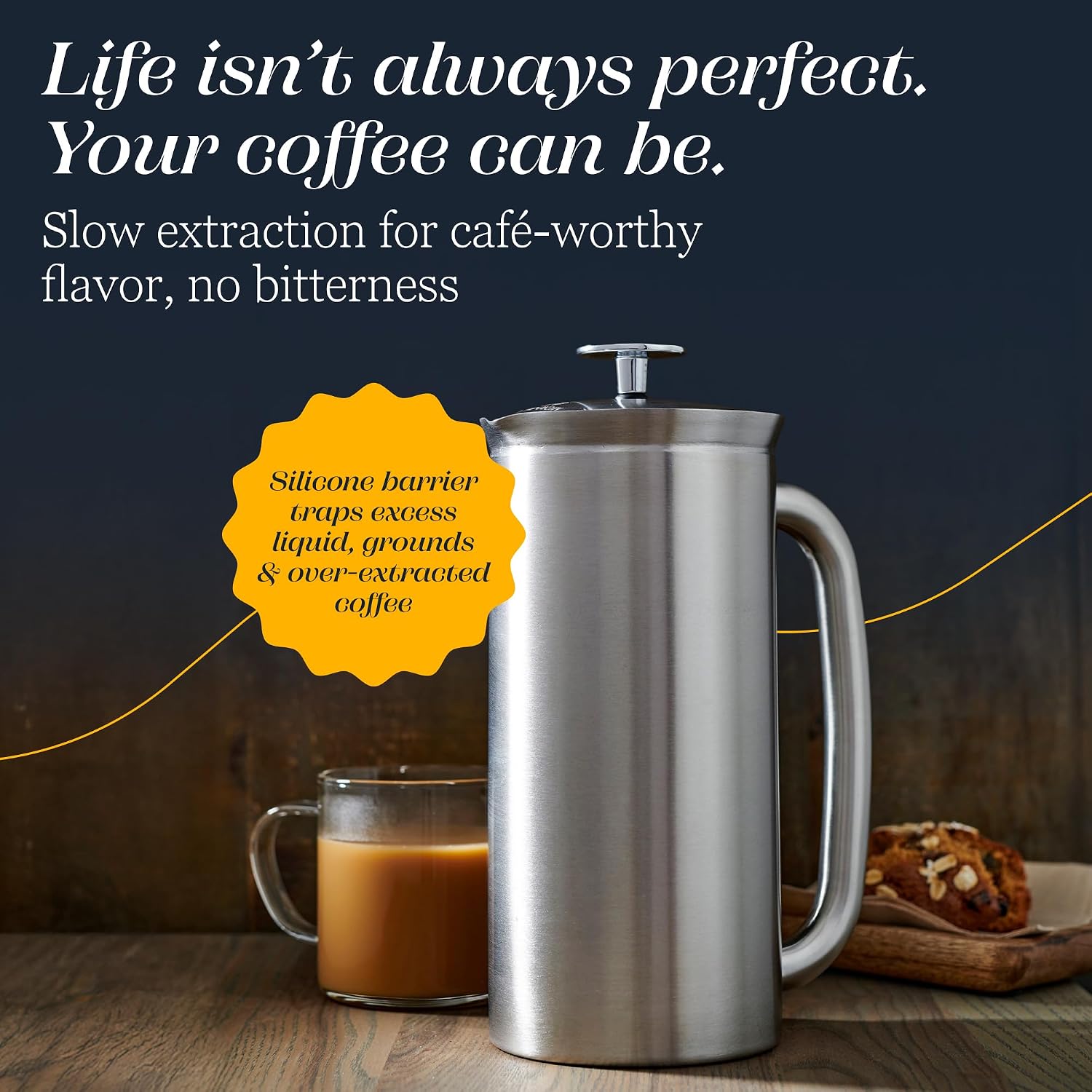 Thumbnail 6 de ESPRO P7 French Press Cafetière, 950ml Brushed Stainless Steel, Double Microfilter