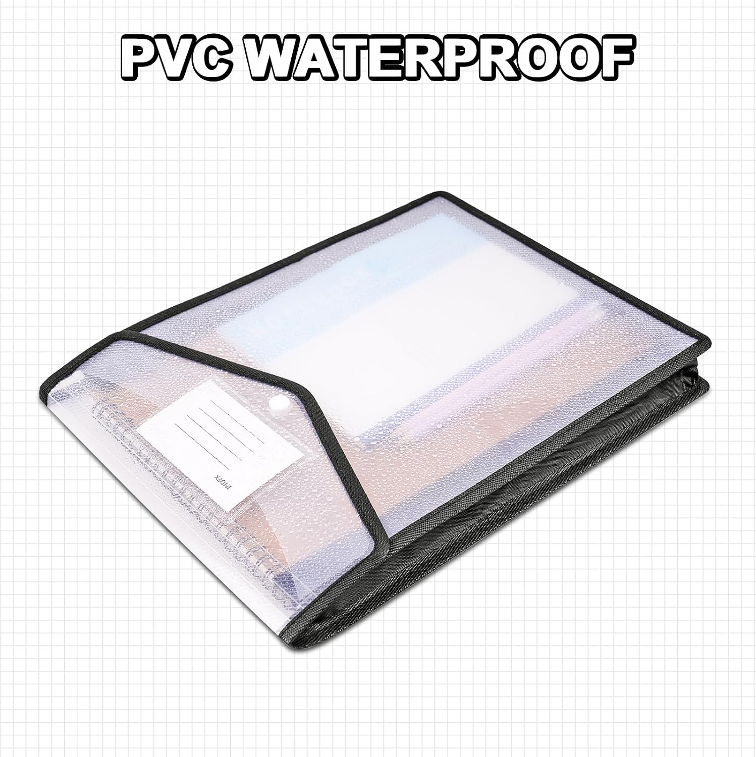 Detalle de AOOSU Busta portadocumenti A5 in plastica espandibile, set da 5 cartelle con bottone a pressione
