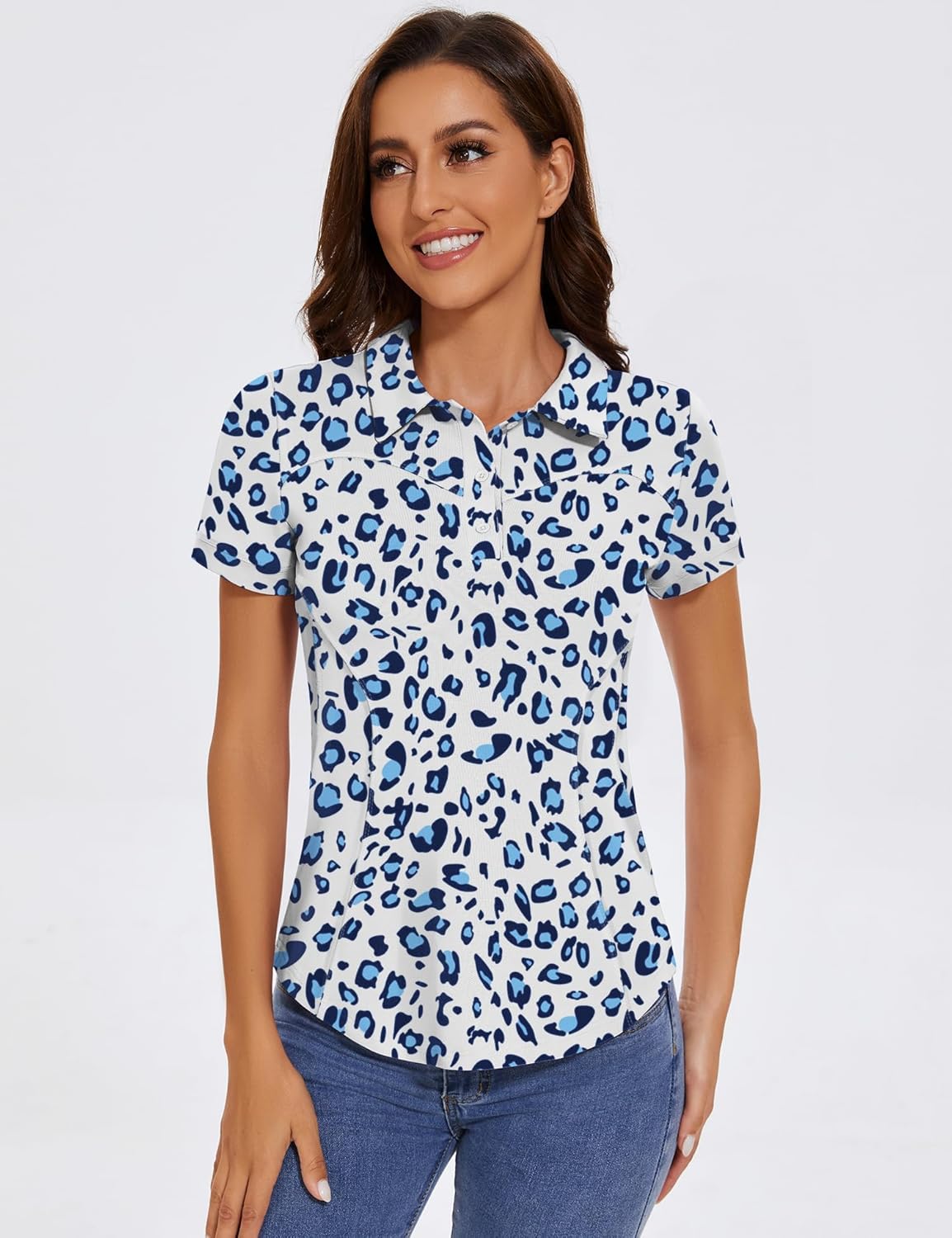 Thumbnail 2 de IECCP Women's Short Sleeve Golf Polo Shirt – Lightweight Cotton Blend, Moisture-Wicking