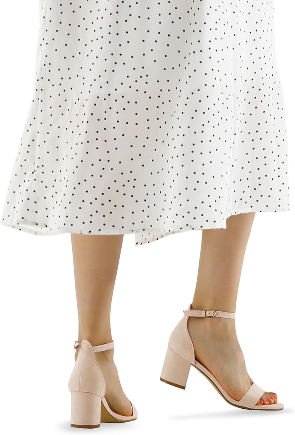 Thumbnail 5 de mysoft Women’s Chunky Low Heels Open-Toe Block Heeled Ankle Strap Pump Wedding Sandals