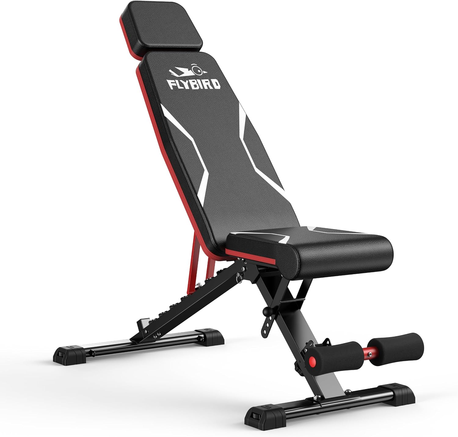 Detalle de FLYBIRD XL Adjustable Weight Bench, 750 lb Capacity, Foldable with Extended Headrest