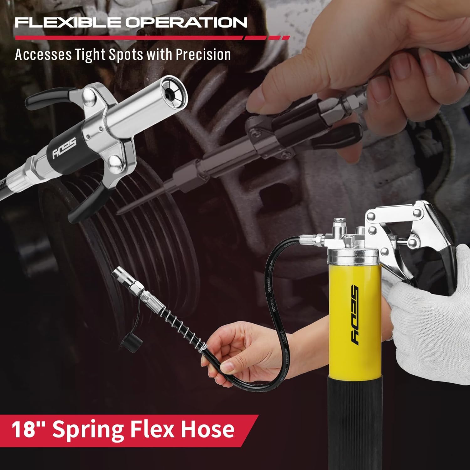 Detalle 2 de 17-Piece Heavy Duty Grease Gun Kit 8000 PSI