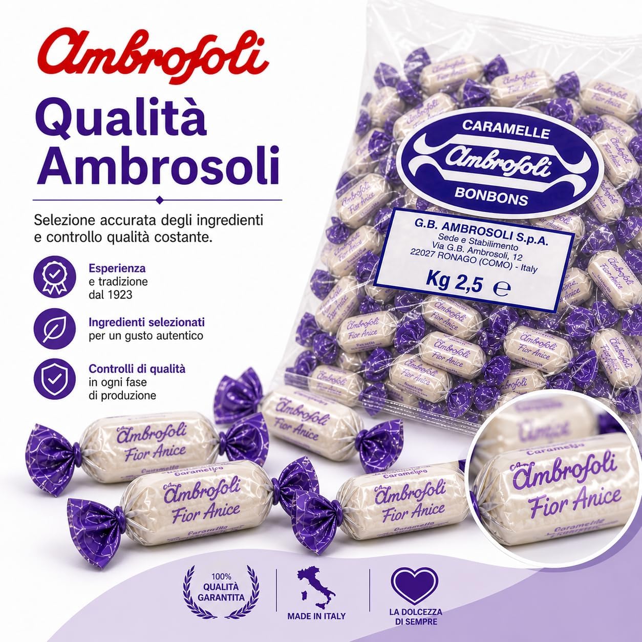 Thumbnail 4 de Ambrosoli Caramelle Fioranice in sacchi da kg 2,5: dolce scelta per momenti di pausa