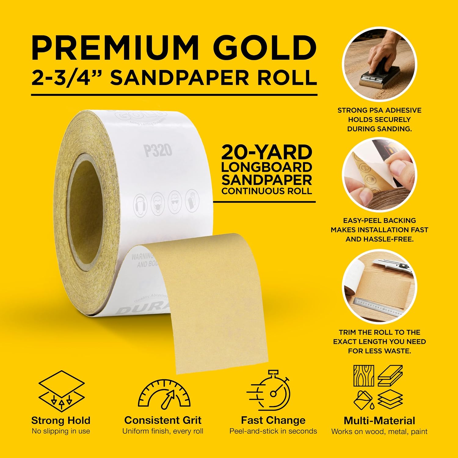 Detalle de Dura-Gold Longboard Sandpaper, 320 Grit