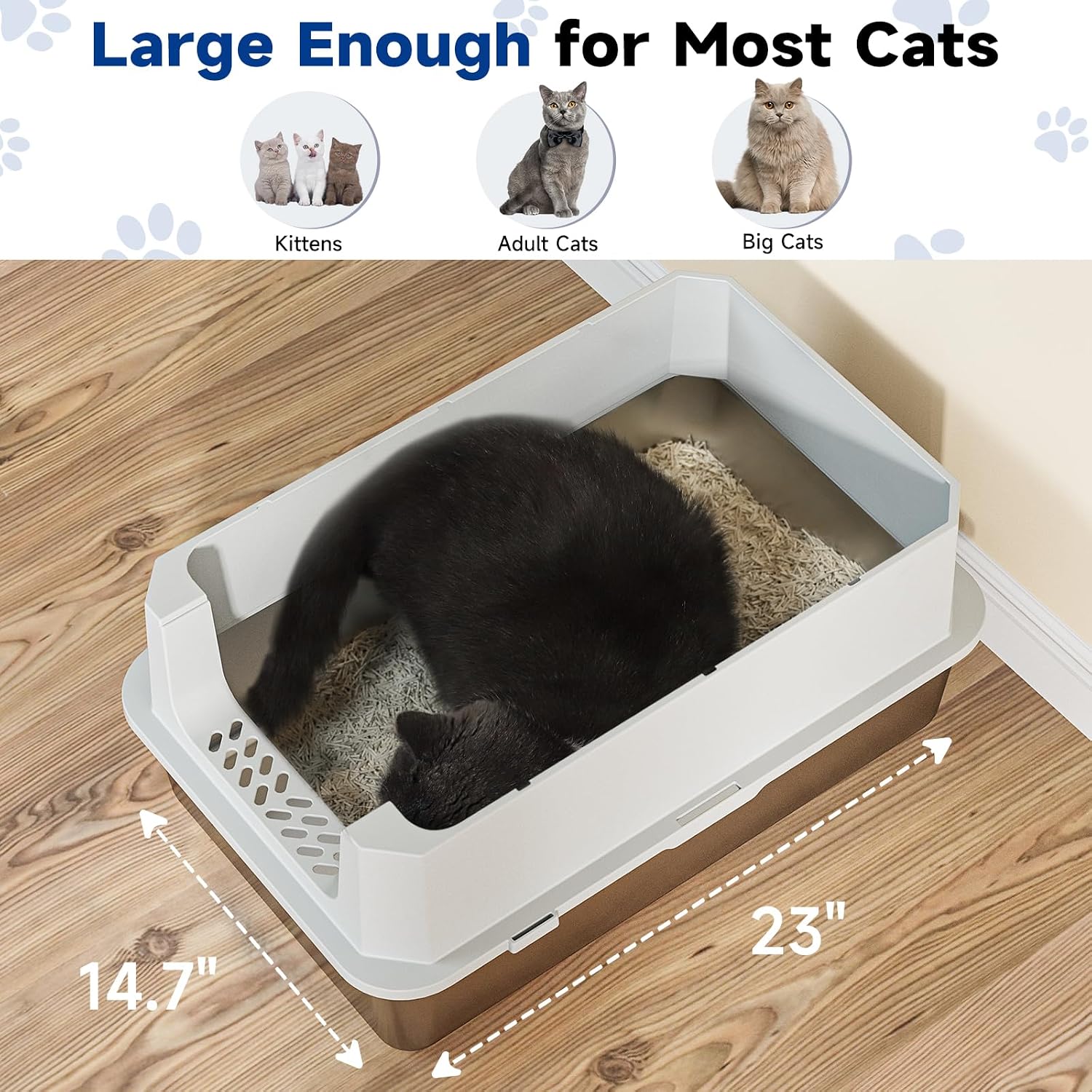 Thumbnail 6 de TTT TENTIZON PT003-GY-00 Stainless Steel Covered Cat Litter Box, XL
