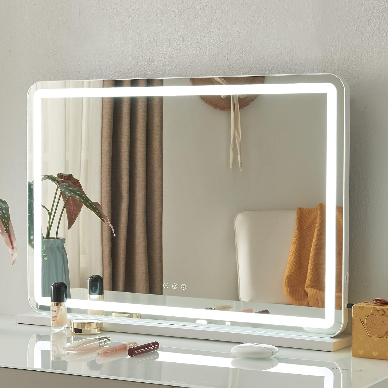 Detalle 2 de Buildonely Hollywood-sminkspegel 80 x 57 cm med justerbar LED-belysning