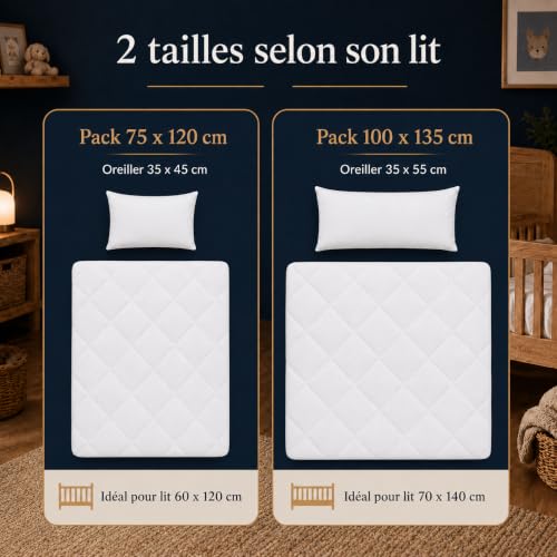 Thumbnail 6 de SOHYGGE Pack Couette Enfant 100 x 135 cm + Oreiller 35 x 55 cm – 4 Saisons, OEKO-TEX – Lavable 60°C pour lit 70 x 140 cm