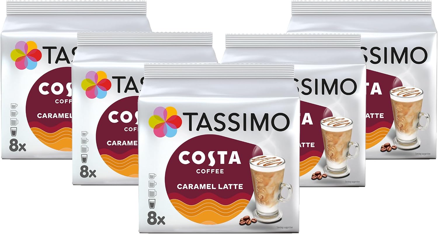Detalle de Tassimo Costa Latte Medium Roast Pods (40 Cups) – Pack of 5