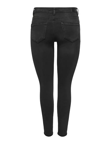 Detalle 2 de ONLY Damen Onlwauw Mid Sk Bj1097 Noos Jeans – Washed Black, Größe S/34L EU