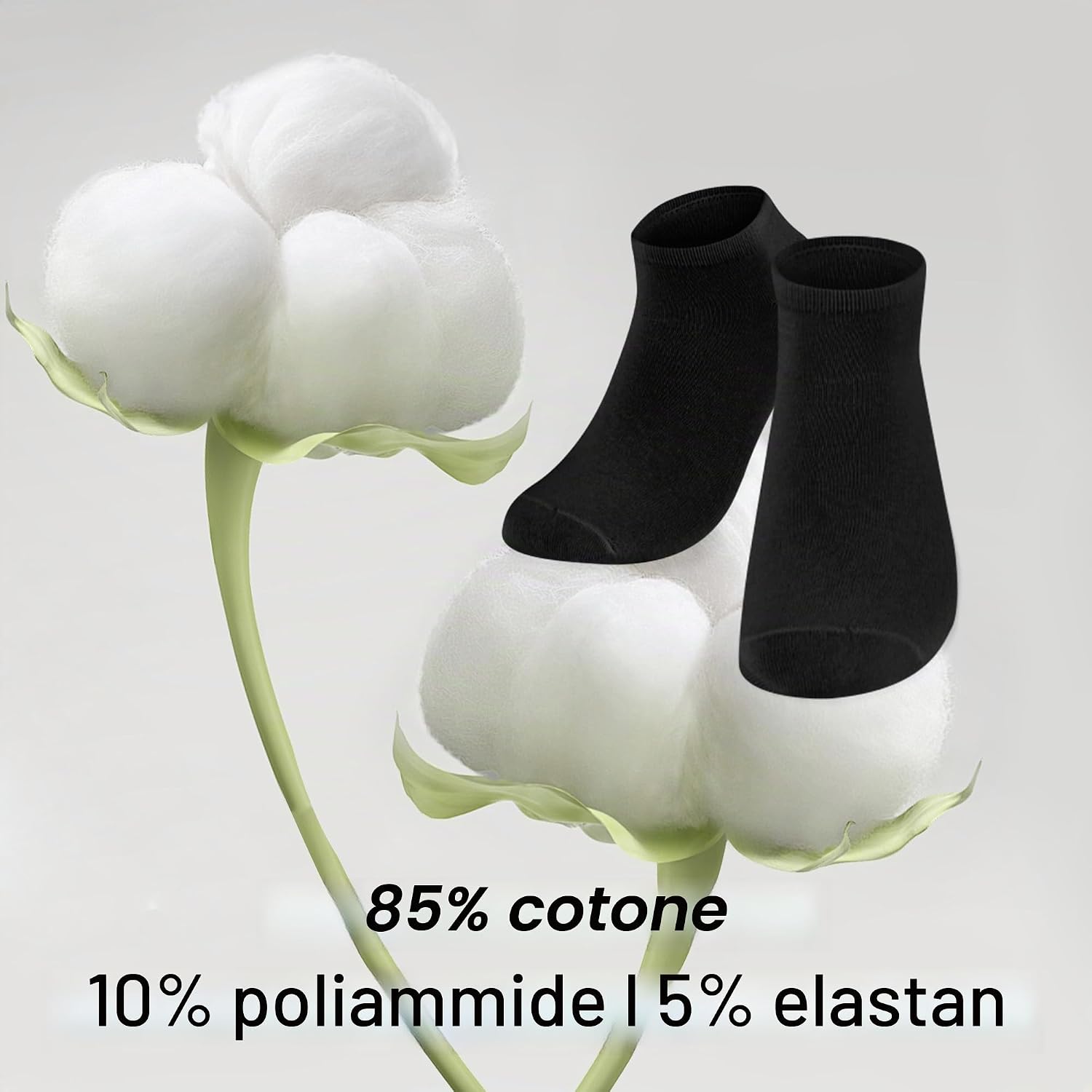 Detalle de Lakpoau 12 Paia Calzini Corti Uomo & Donna Unisex 35-38 – Cotone Traspiranti, Antiscivolo