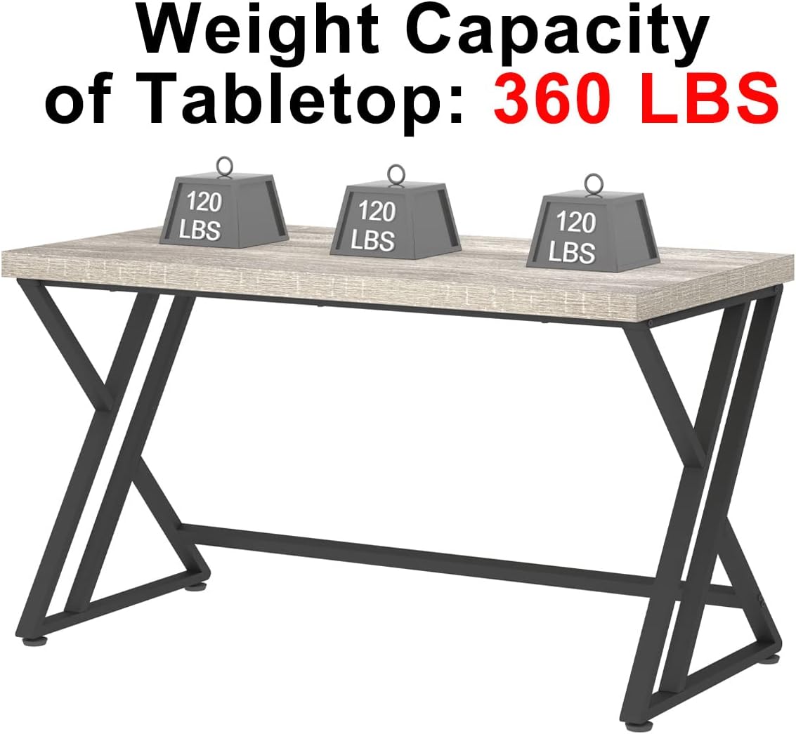 Thumbnail 6 de LVB Grey Industrial Wood Desk (47 Inch) with Metal Frame and Storage