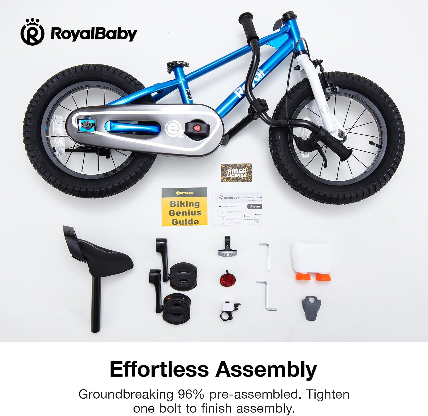 Detalle de RoyalBaby EZ Kids Bike 12–20 Inch: 2-in-1 Balance to Pedal Training for Ages 3–12
