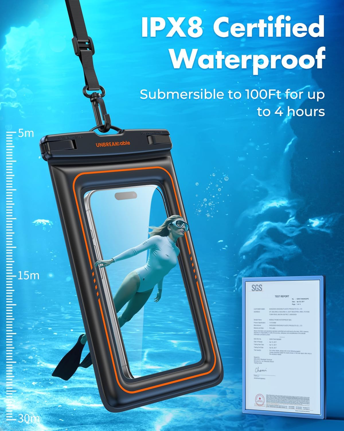 Thumbnail 2 de UNBREAKcable Floating Waterproof Phone Pouch 2-pack