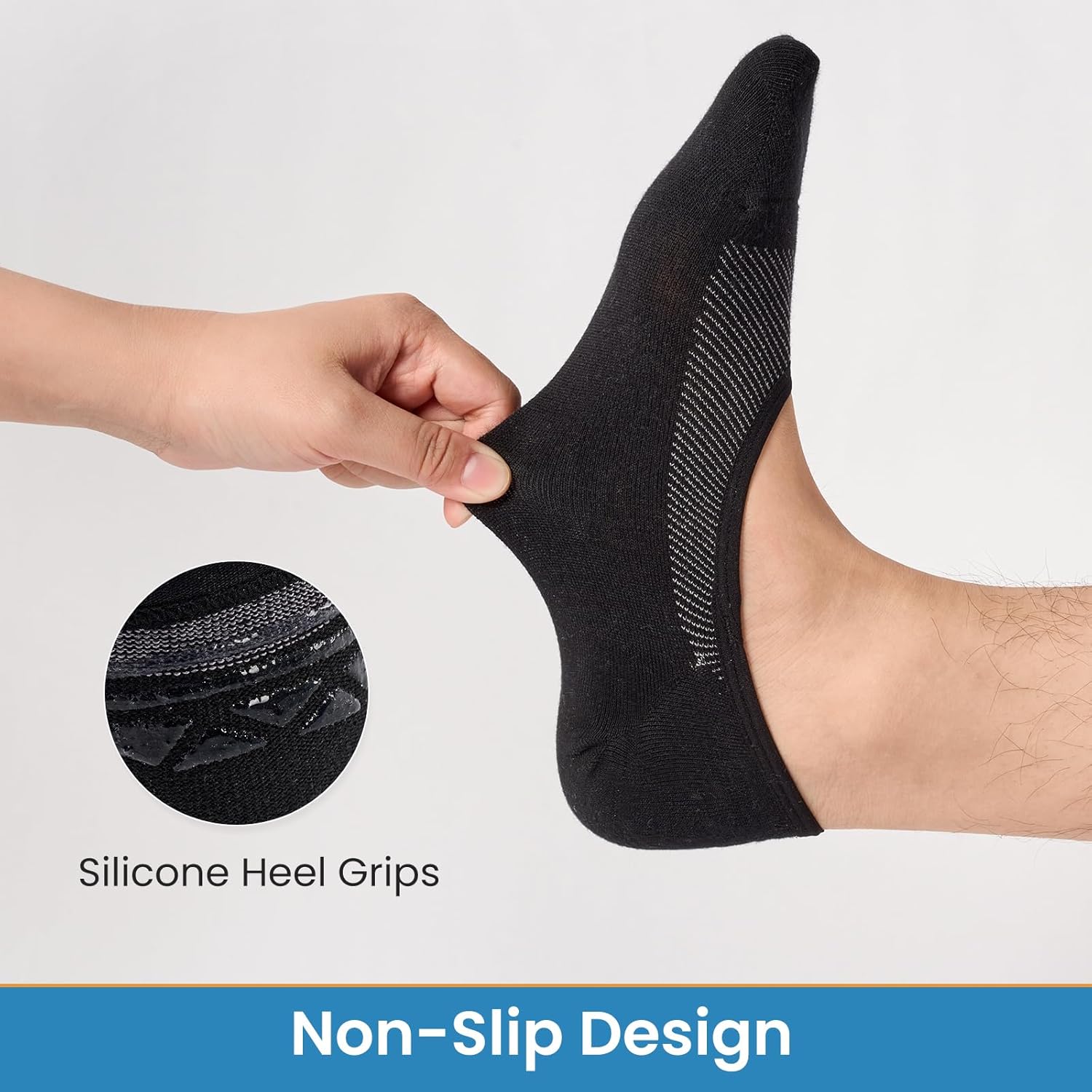 Detalle de Effeet Mens No Show Trainer Socks: Invisible, Breathable & Durable (6 Pairs)