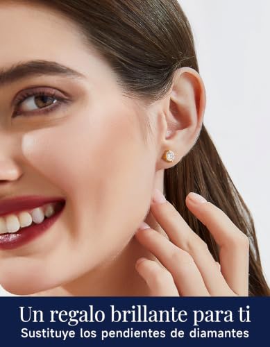 Detalle de MomentWish Pendientes Moissanita Mujer 1,5 Quilates Oro 4 Prong
