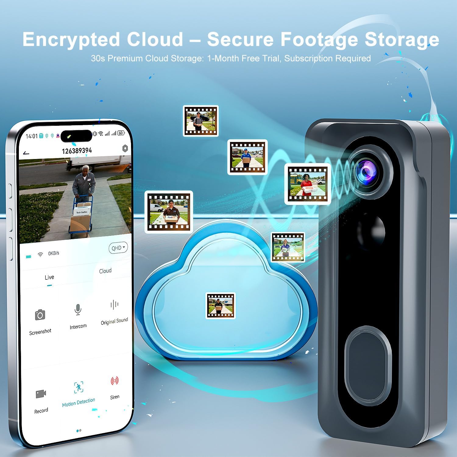 Detalle de KAMEP Doorbell Camera 2K HD wireless
