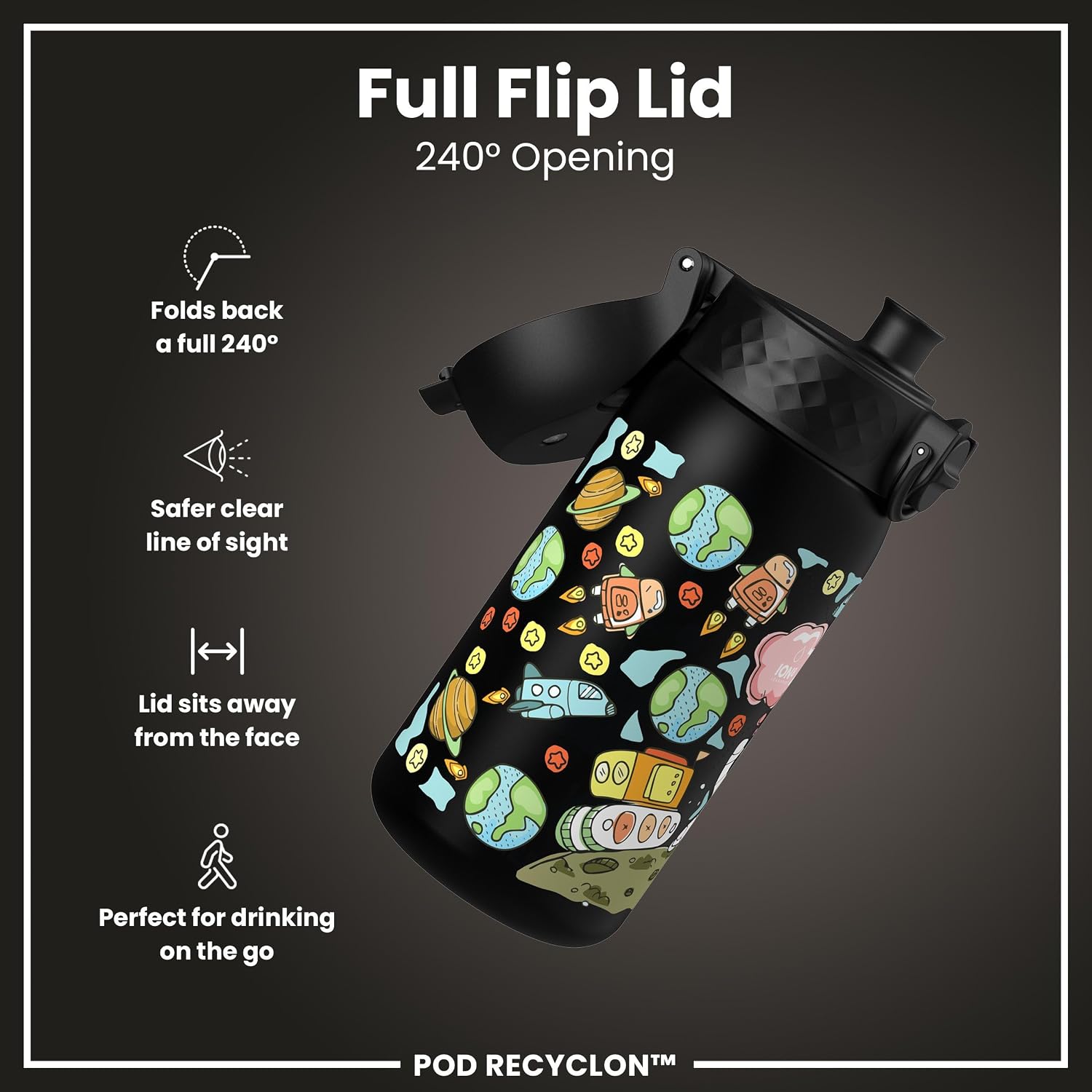 Thumbnail 3 de Ion8 Small Water Bottle: Leak-Proof, Easy-Open Flip Lid for Kids