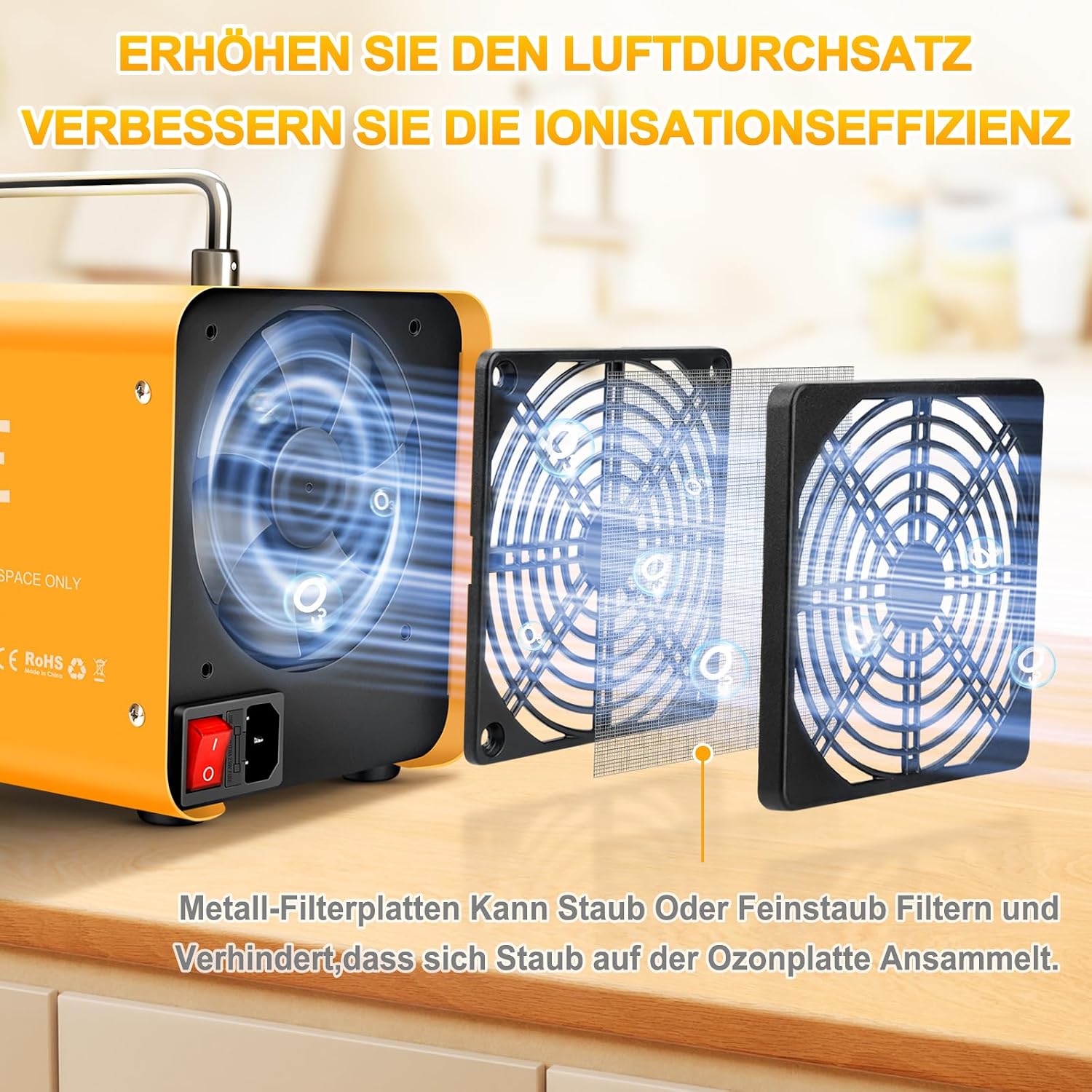 Detalle 1 de ICARE Ozongenerator 60000 mg/h Ozon Luftreiniger
