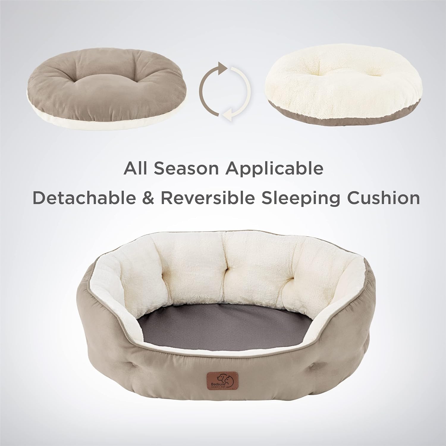 Thumbnail 4 de Bedsure Dog Bed 63x53x20cm for Small Dogs