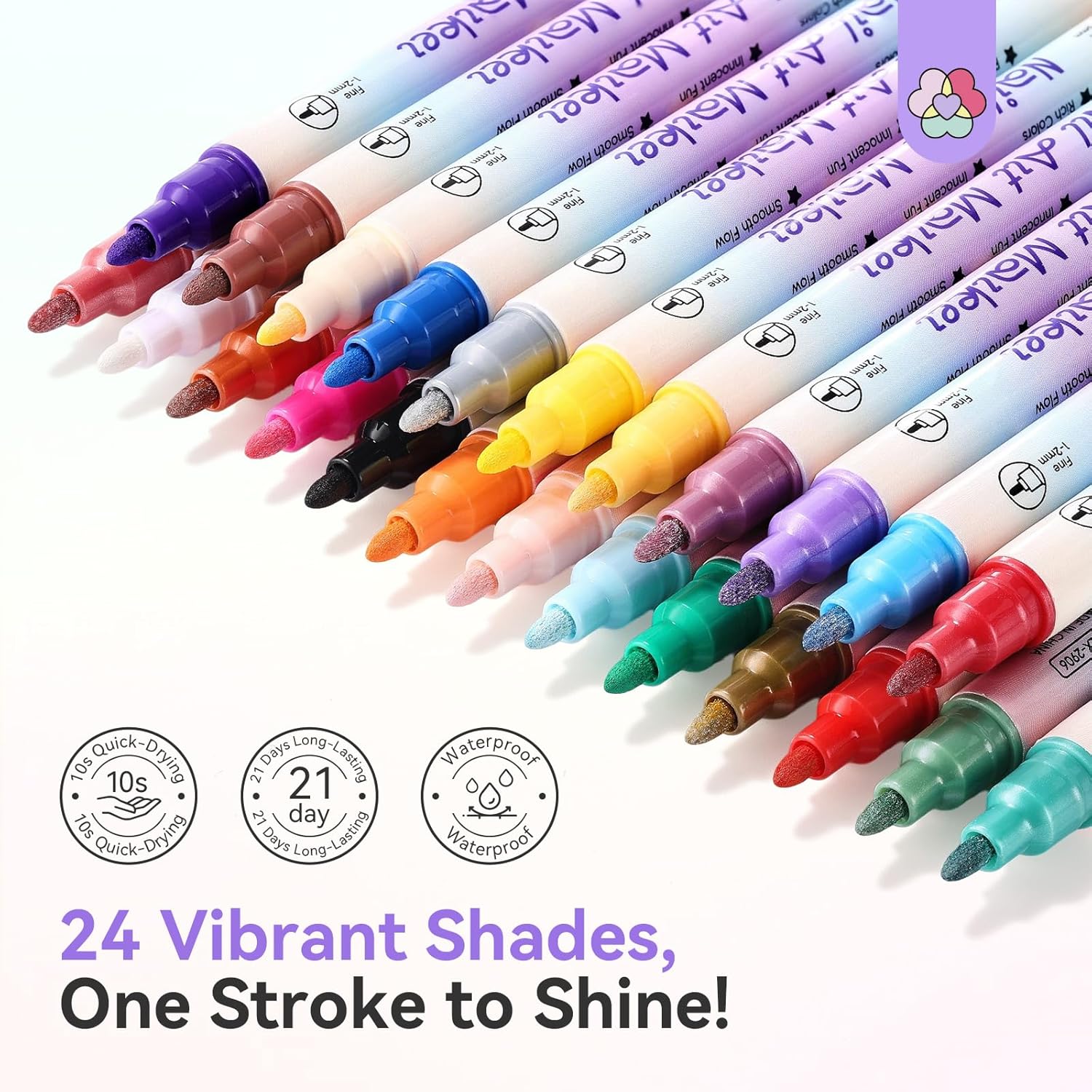 Thumbnail 3 de SAVILAND 24 Colors Nail Polish Pens Set: Quick-Dry Dual-Tip Nail Art Pens