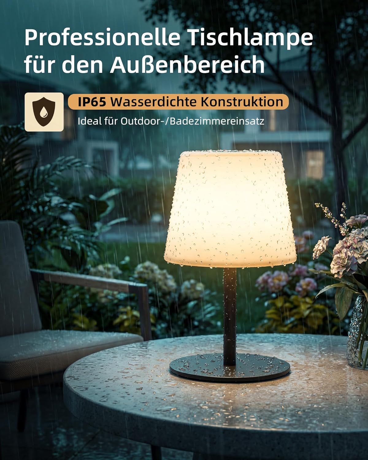 Thumbnail 6 de EZVALO 2er-Set Kabellose Tischlampe LED – IP65, 4500mAh USB-C, Touch-Dimmbar, 3 Farbtemperaturen