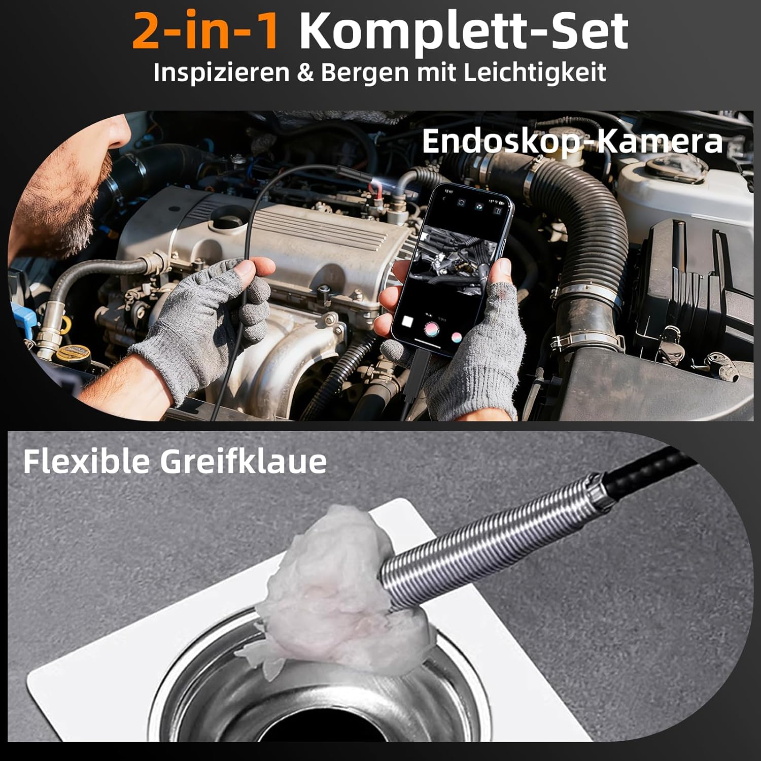 Detalle 2 de Ferdiiz Endoskopkamera 5 m Rohrkamera