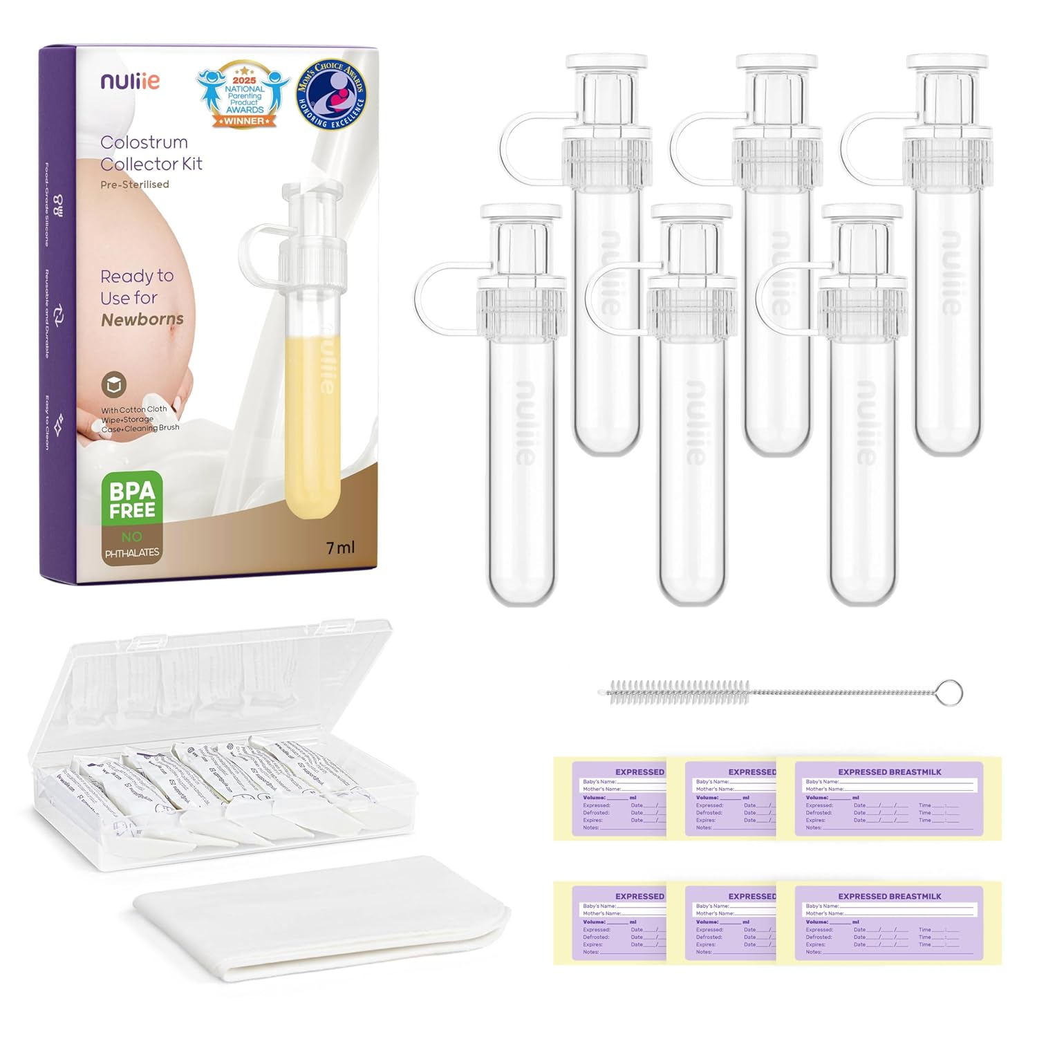 Detalle de Nuliie Kolostrum-Sammelset 7ml/6pcs, BPA-frei