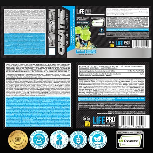 Thumbnail 7 de Creatina Monohidratada Creapure Life Pro – 250 g, Ultra Lime | Pureza alemana para fuerza y recuperación