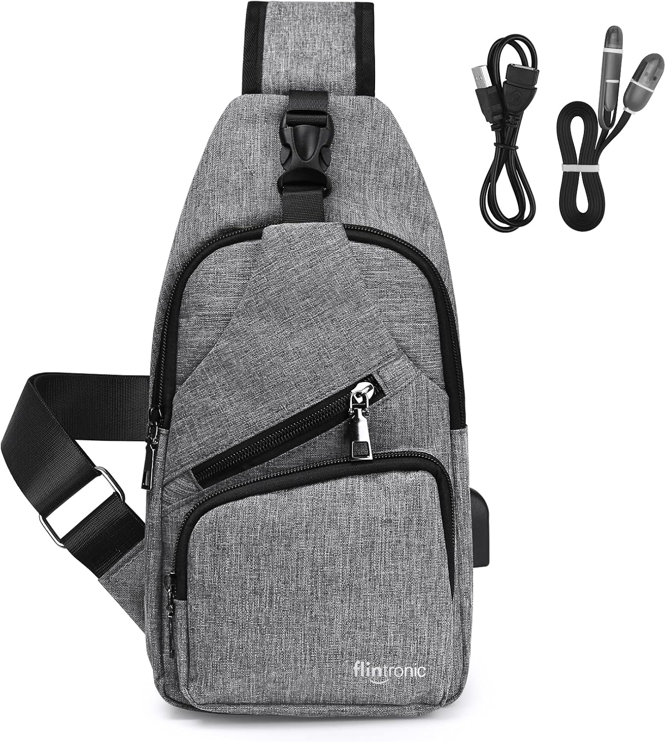 Detalle de Flintronic Sacoche Homme Bandoulière — Sac à Poitrine et Sac à Dos de Voyage polyvalent