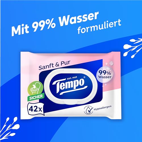 Thumbnail 4 de Tempo Feuchte Toilettentücher "Sanft & Pur" Megapack – 16x 42 Tücher, dermatologisch getestet, pH-hautneutral