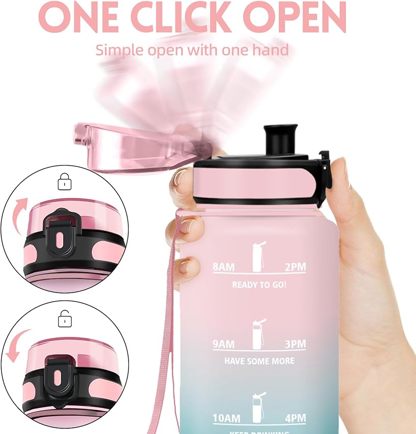 Thumbnail 3 de HoneyHolly Botella Agua 1,5 L marcador de tiempo para gimnasio