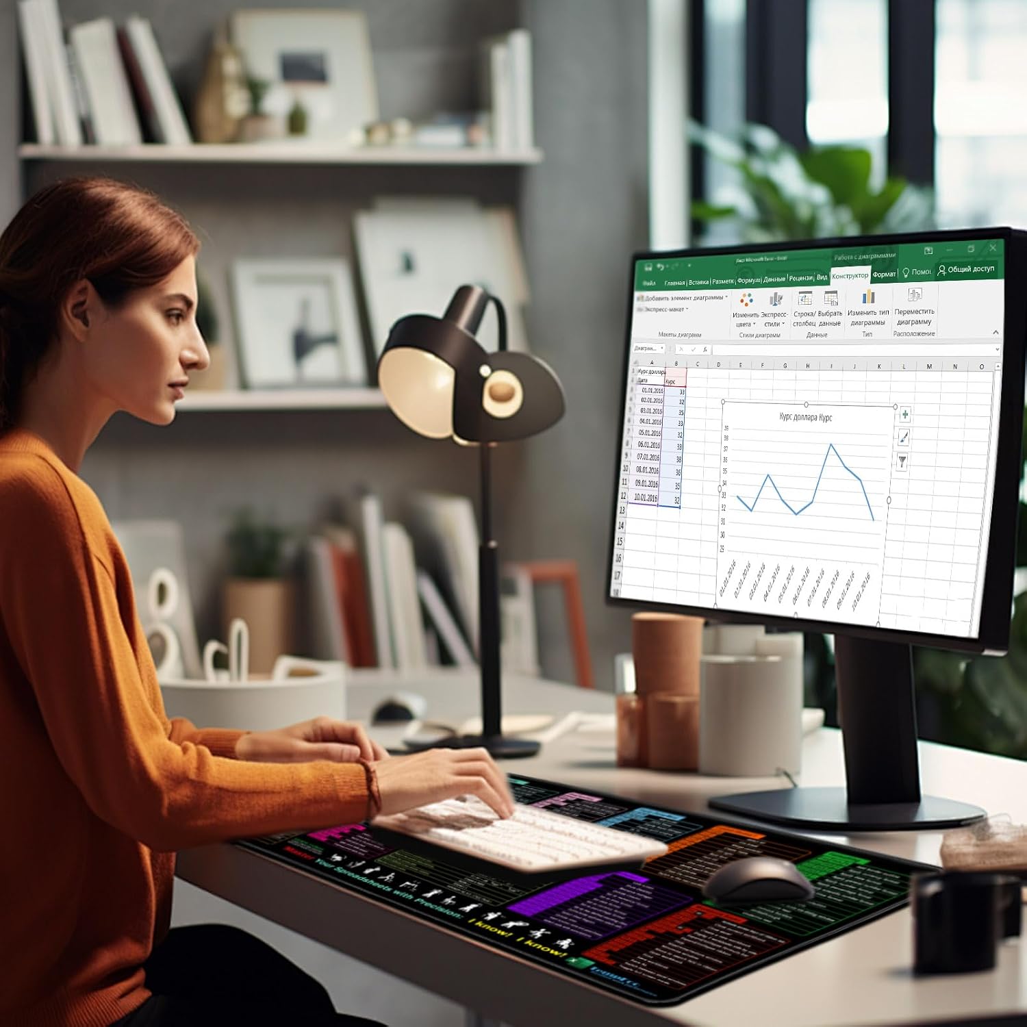 Thumbnail 2 de Excel Cheat Sheet Desk Mat XXL 90x40 cm