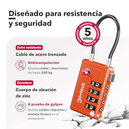 Thumbnail 3 de Candados TSA con indicador de apertura – NovLock (4 uds)