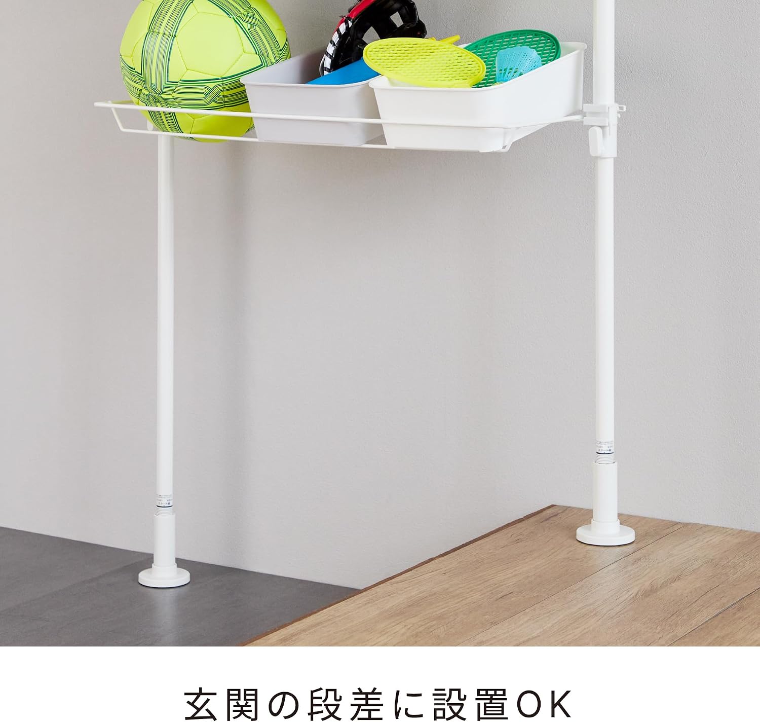 Detalle de 平安伸銅工業 TSR-72WH つっぱりシューズラック 8段・24足対応・幅72cm