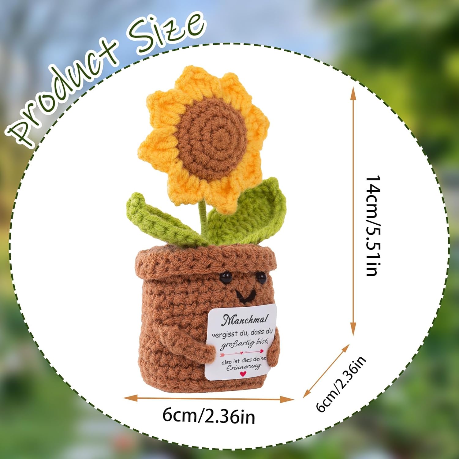 Thumbnail 1 de Aruigu Gestrickte Sonnenblume Geschenk 6 x 14 cm