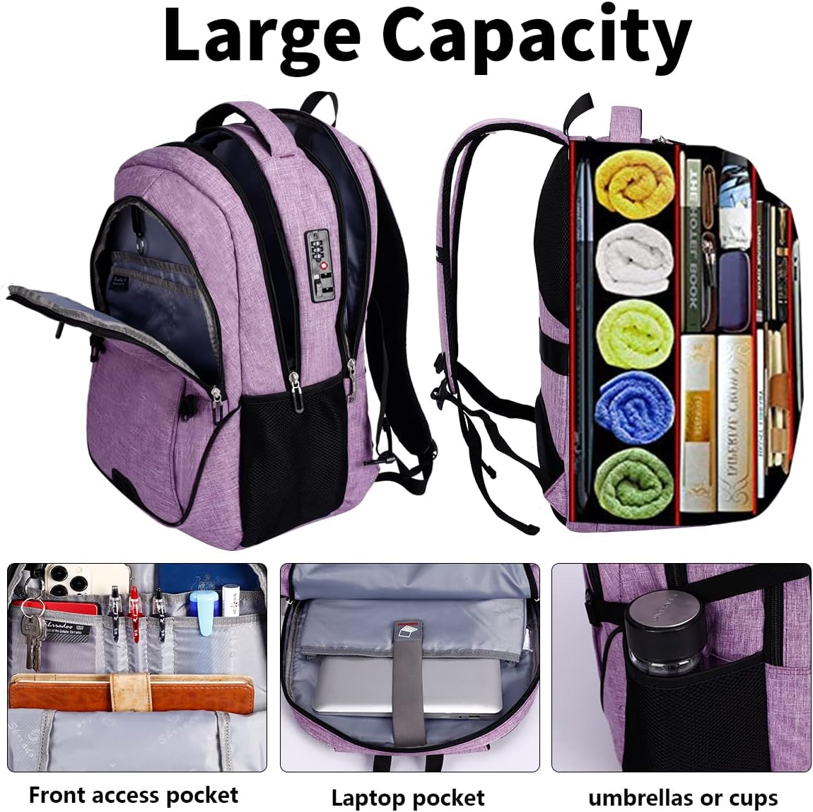 Detalle de SHRRADOO Laptop Backpack 16.3-Inch Laptop Compartment