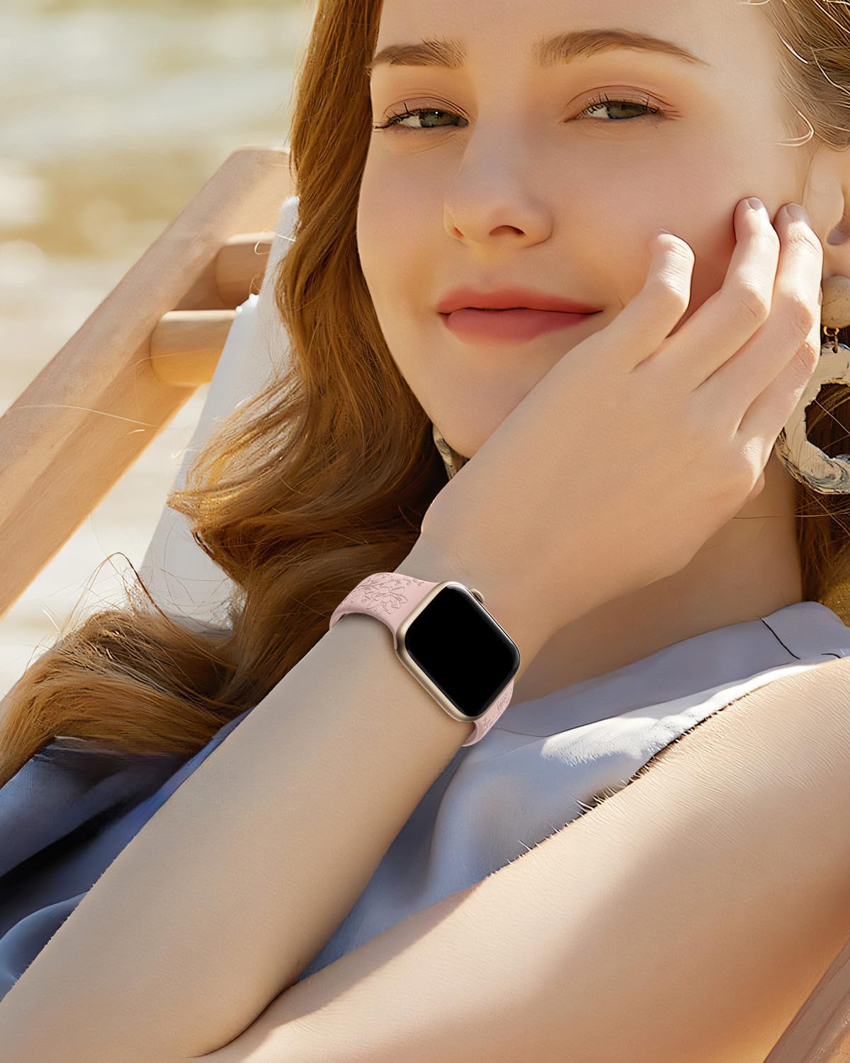 Thumbnail 6 de Yoohoo Floral Engraved Strap 42mm for Apple Watch