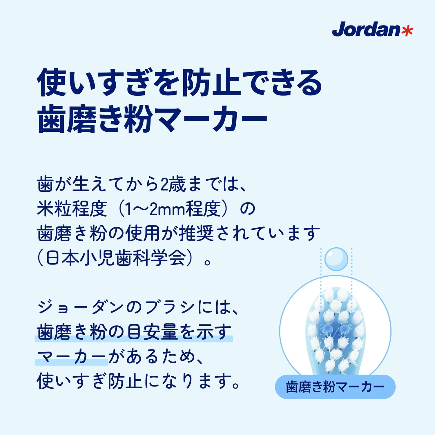 Detalle de Jordan* STEP1-12 赤ちゃん用歯ブラシ 0~2歳向け・やわらか毛・ラウンドヘッド 12本セット