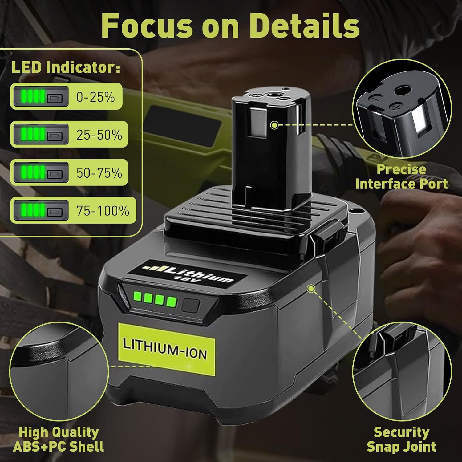 Detalle de Ryobi 18V Ersatzakku 5,5Ah, 2er-Set