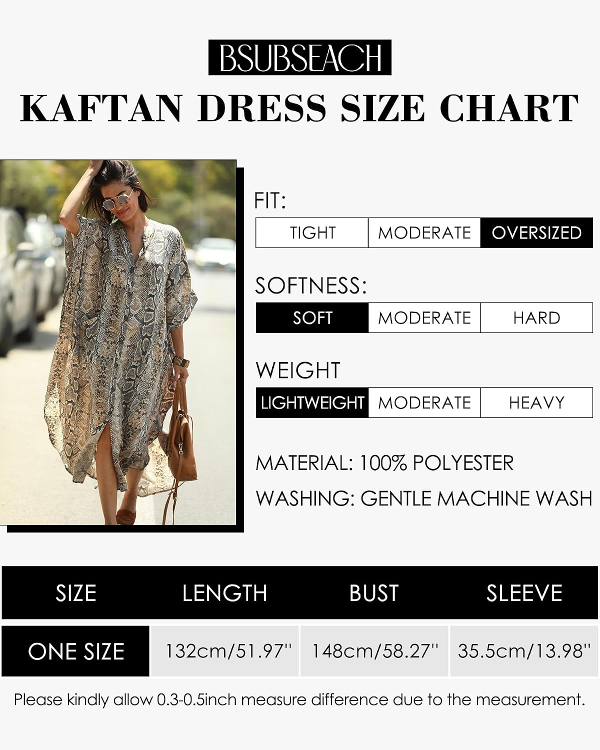 Detalle de Bsubseach women’s plus size beach shirt dress kaftan cover up with pockets