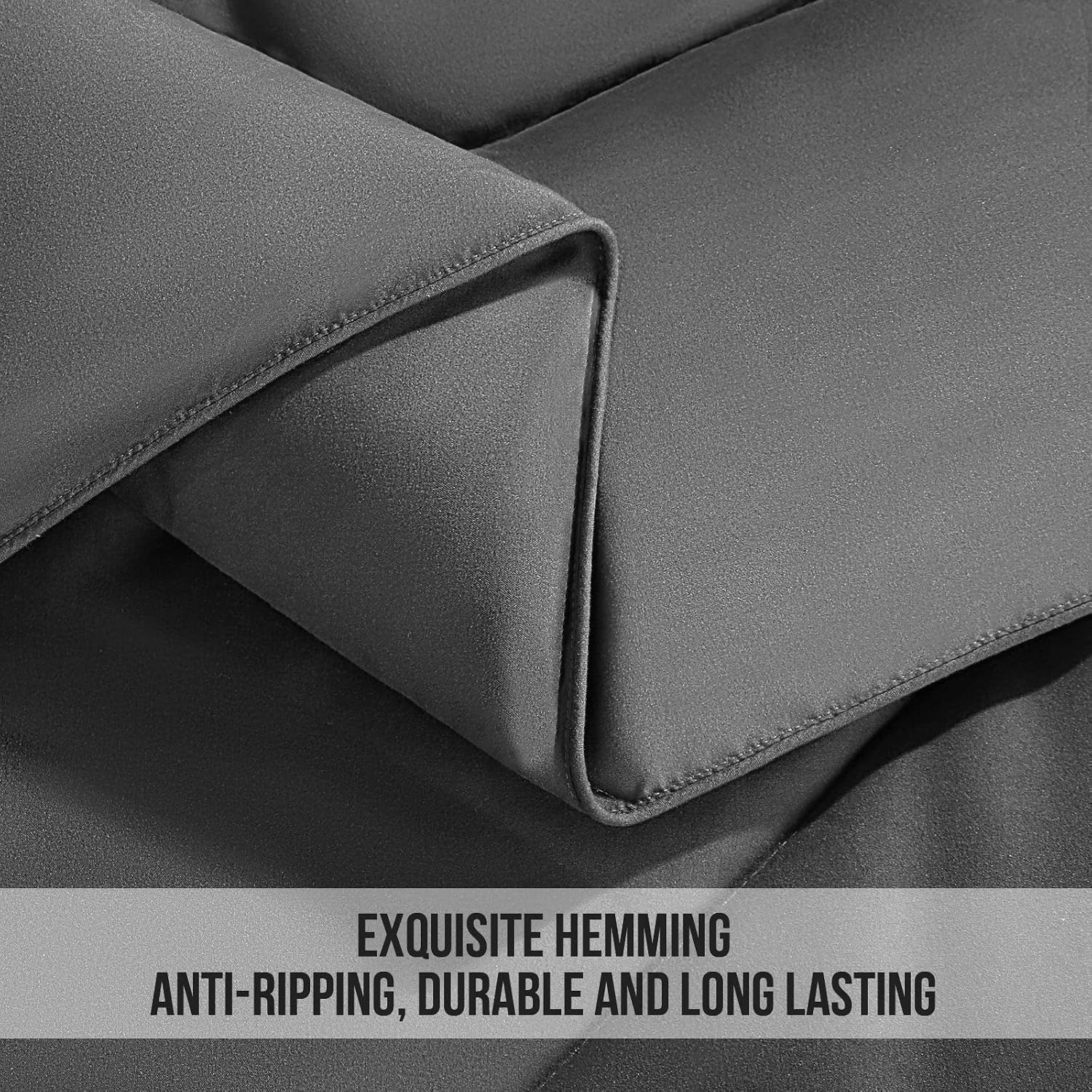 Detalle 2 de CAIMOUR CAI001 King Comforter, Grey Reversible Design, 8 Corner Tabs