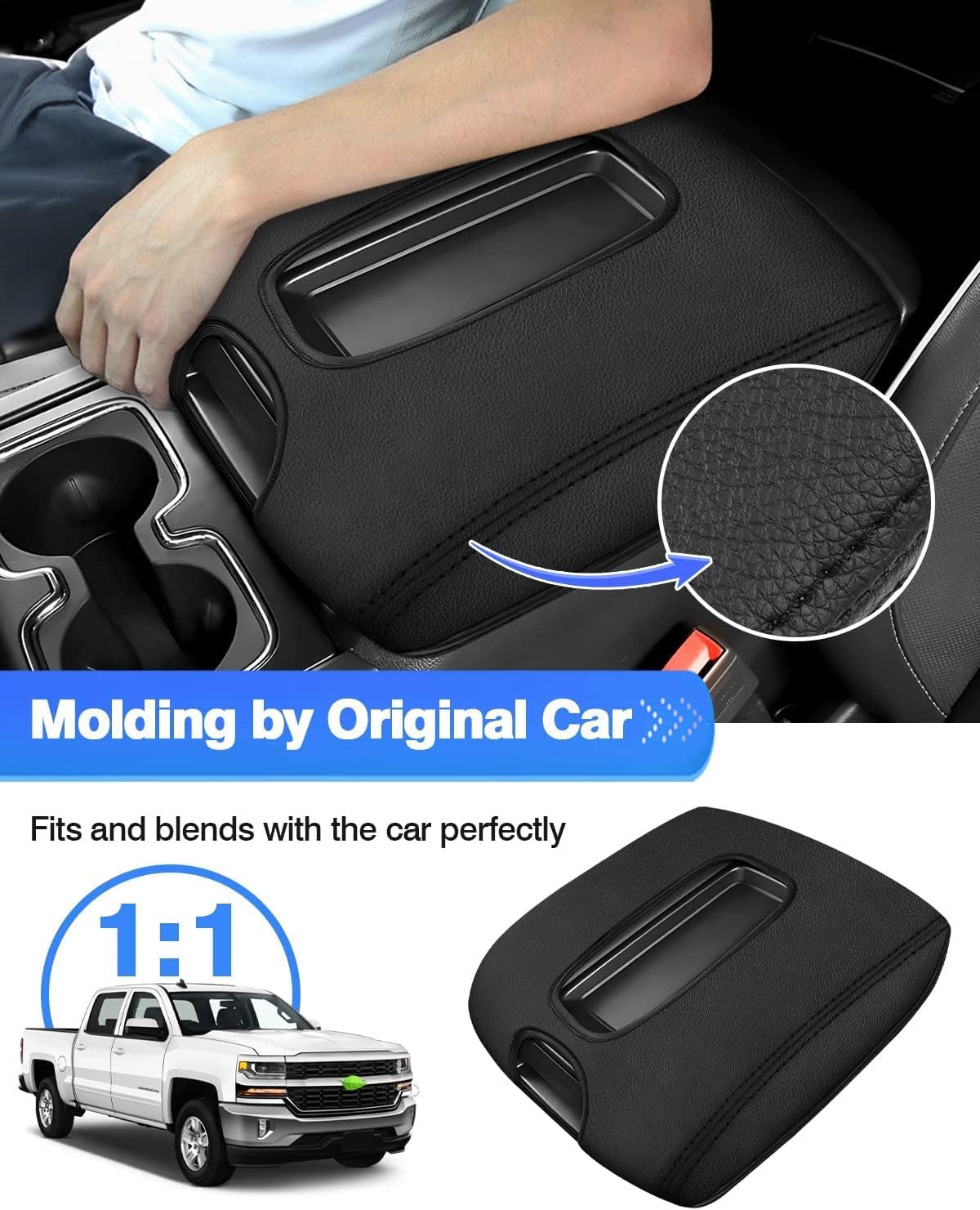 Thumbnail 2 de Autorder Center Console Cover for 2014-2018 Chevy Silverado / GMC Sierra (Bucket Seat Console) – Armrest Protector
