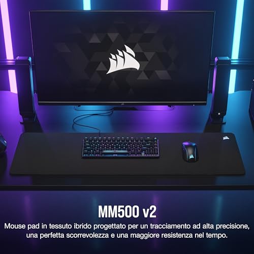 Detalle 2 de Corsair MM500 v2 Tessuto Ibrido: tappetino da gaming esteso 930 x 300 mm
