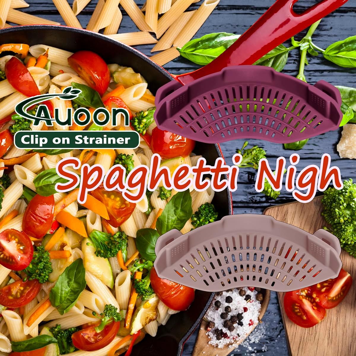 Detalle 2 de AUOON Silicone Clip Strainer 🥣