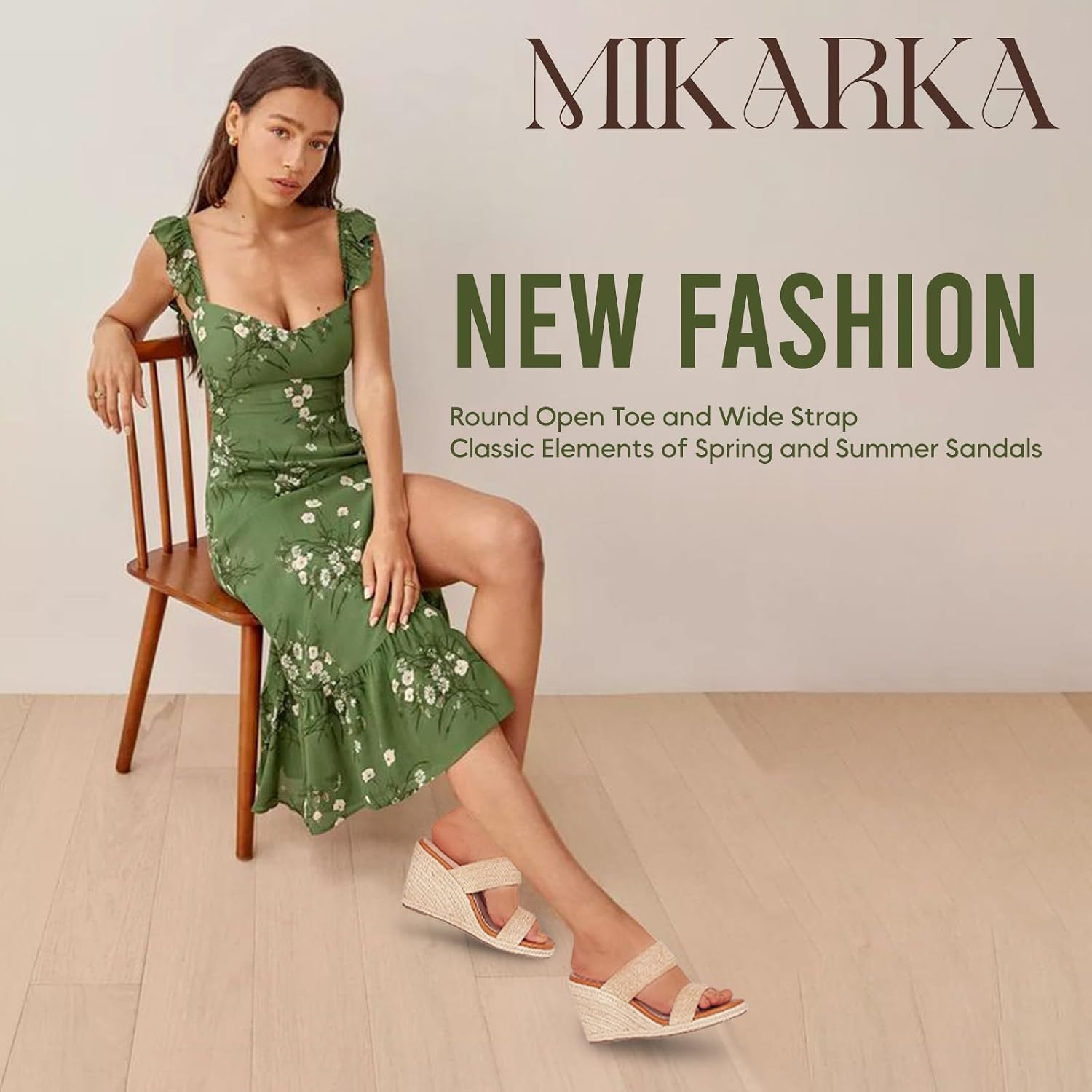 Detalle de mikarka Slip On Wedge Sandals for Women – Open Toe Espadrille Platform Slides
