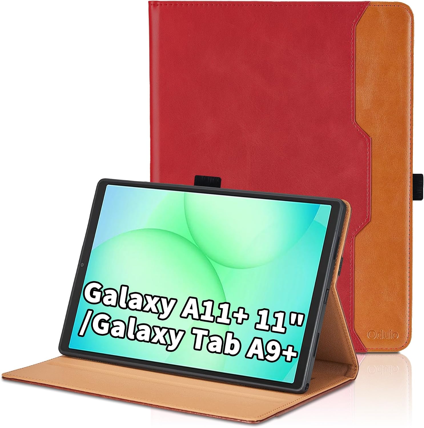 Thumbnail 6 de Hülle für Samsung Galaxy Tab A9 Plus 11 Zoll (SM-X210/SM-X215/SM-X216) Grau – Leder Schutzhülle mit Tasche, Stifthalter und Standfunktion