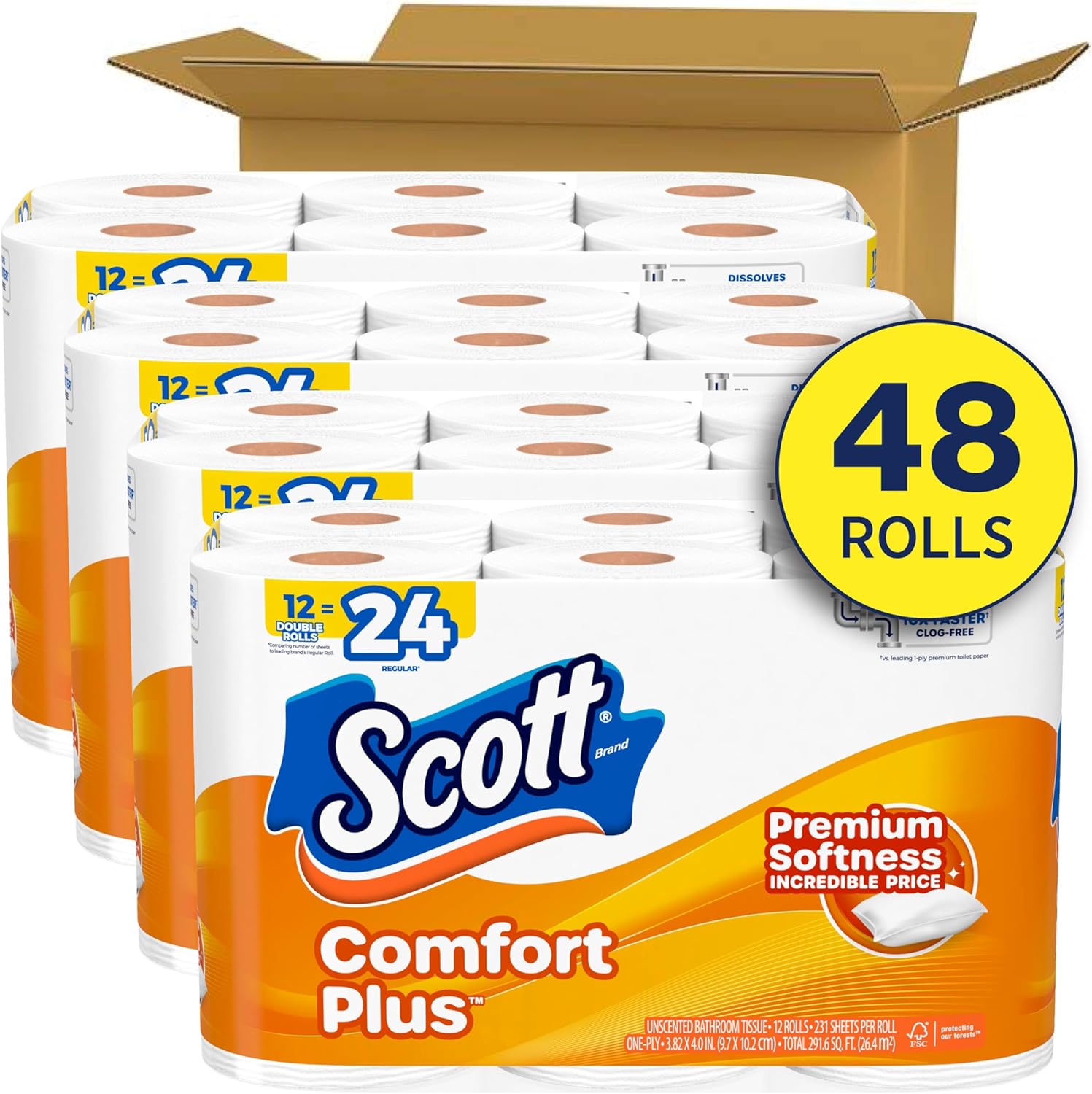 Detalle 2 de Scott ComfortPlus 48 double rolls toilet paper 🧻