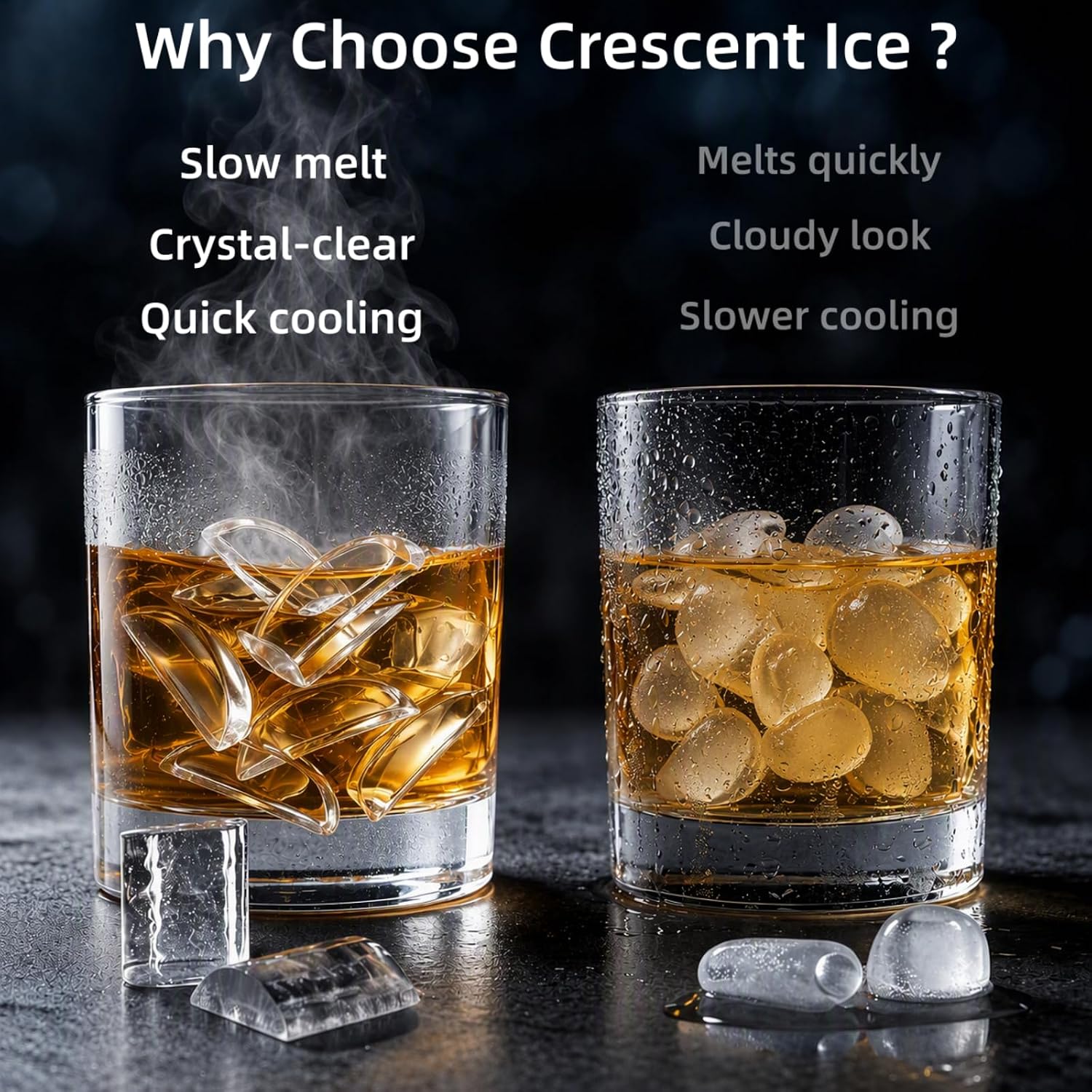 Detalle 2 de Kismile Crescent Ice Maker, 27 lb Daily Capacity